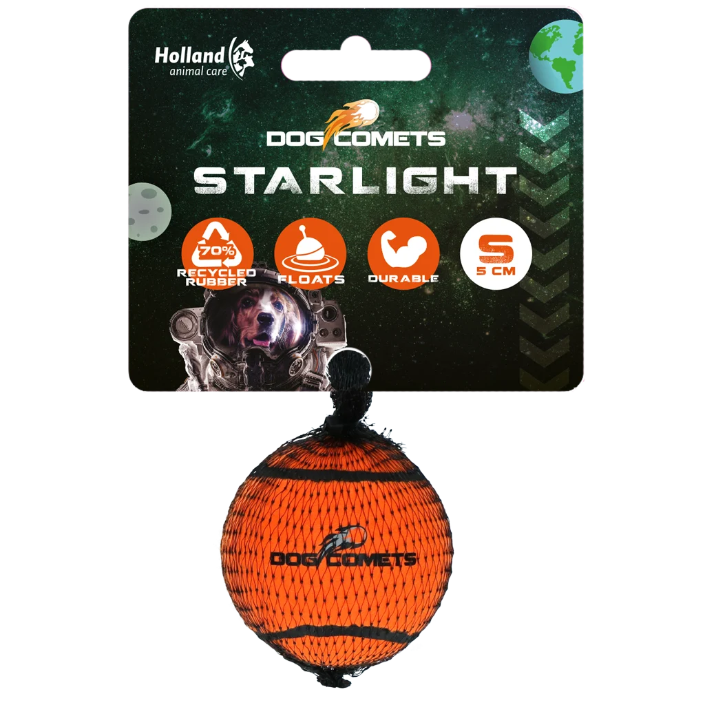 Tenisový míček pro psy, plovoucí, oranžový S, Ø 5 cm – Dog Comets Starlight - Obrázek 1