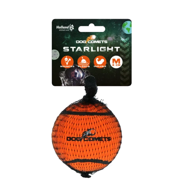 Plovoucí tenisový míček pro psy, Ø 6 cm, oranžový – Dog Comets Starlight