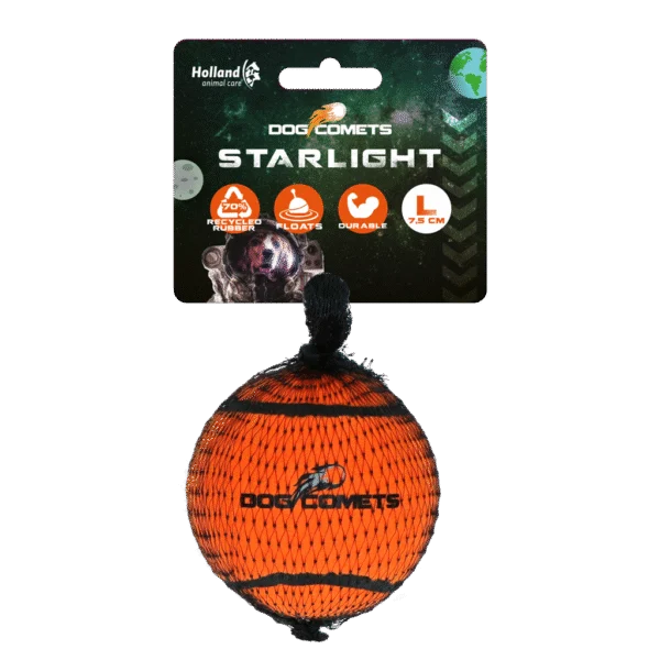 Plovoucí tenisový míček pro psy, Ø 7,5 cm, oranžový – Dog Comets Starlight
