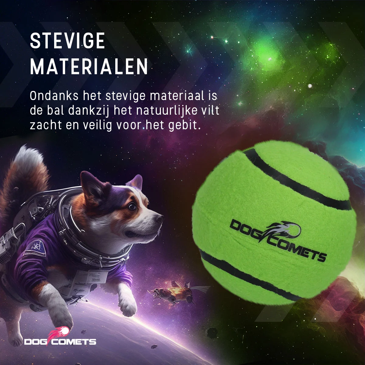 Tenisový míček pro psy, plovoucí, Ø 5 cm, zelený – Dog Comets Starlight - Obrázek 3