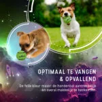 Plovoucí tenisový míček pro psy, Ø 7,5 cm, zelený, 2 kusy – Dog Comets Starlight - Obrázek 4