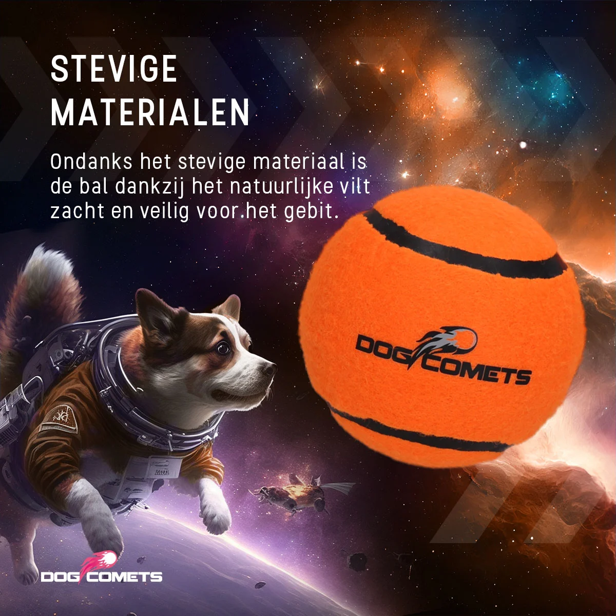 Tenisový míček pro psy, plovoucí, Ø 7,5 cm, oranžový, 2 kusy – Dog Comets Starlight - Obrázek 3
