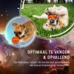 Plovoucí tenisový míček pro psy, Ø 7,5 cm, oranžový – Dog Comets Starlight - Obrázek 4