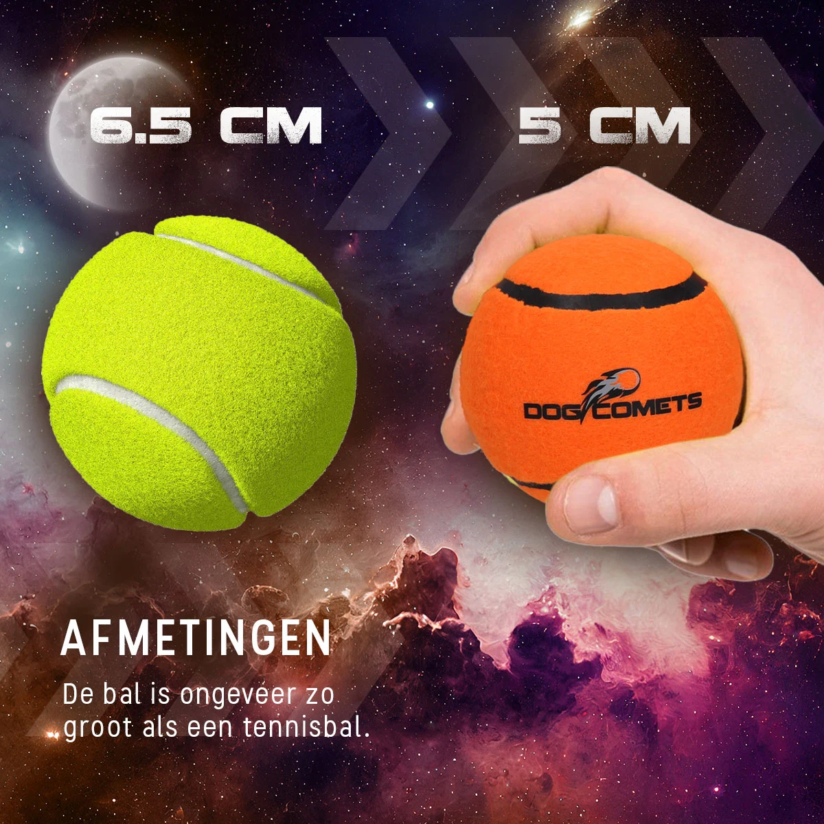 Tenisový míček pro psy, plovoucí, oranžový S, Ø 5 cm – Dog Comets Starlight - Obrázek 6