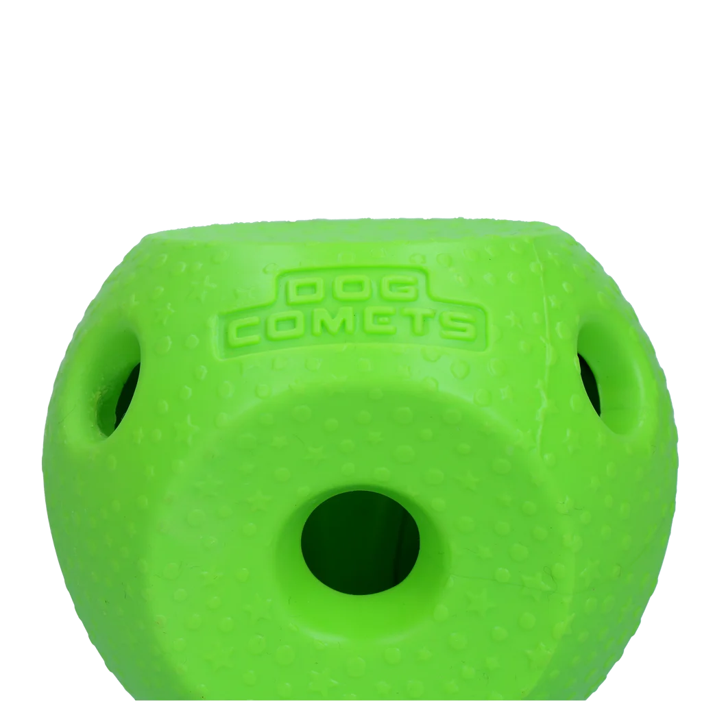Míček pro psy z TPR gumy, zelený – Dog Comets Treat Lock Ball - Obrázek 2