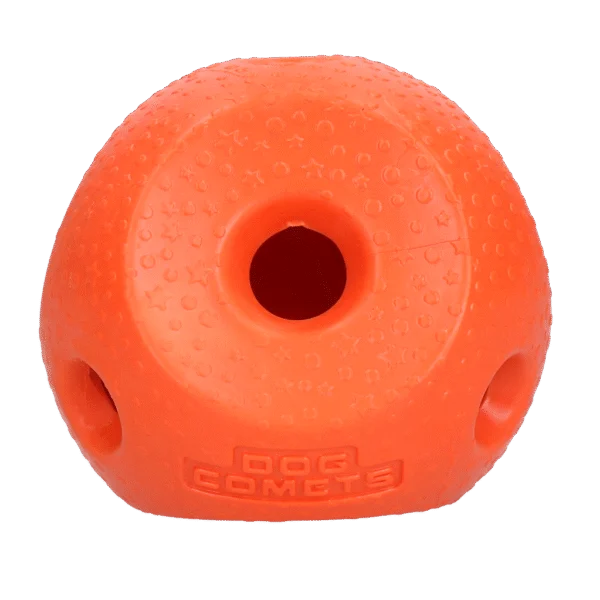 Míček na pamlsky pro psy z TPR gumy, oranžový – Dog Comets Treat Lock Ball