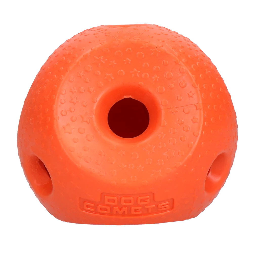 Míček na pamlsky pro psy z TPR gumy, oranžový – Dog Comets Treat Lock Ball - Obrázek 1
