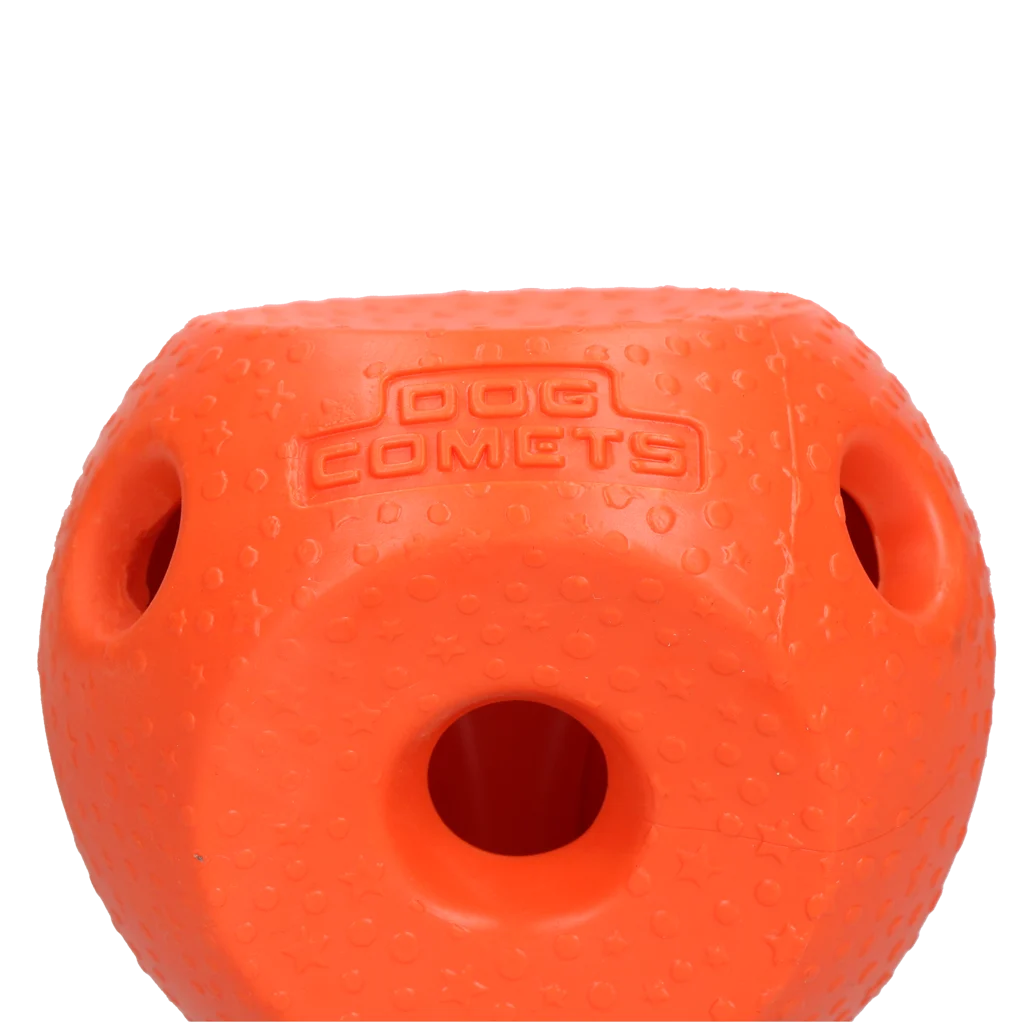 Míček na pamlsky pro psy z TPR gumy, oranžový – Dog Comets Treat Lock Ball - Obrázek 2