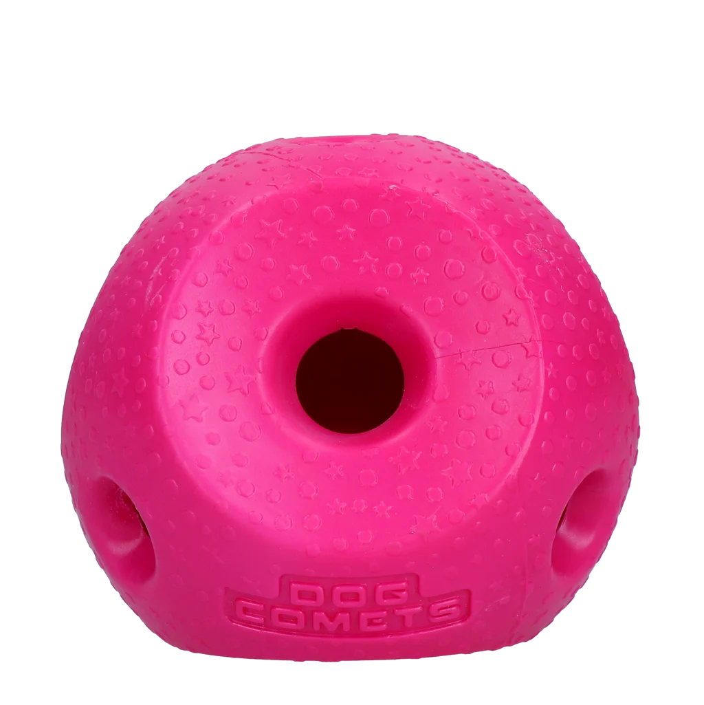 Míček na pamlsky pro psy z TPR gumy, růžový – Dog Comets Treat Lock Ball - Obrázek 1