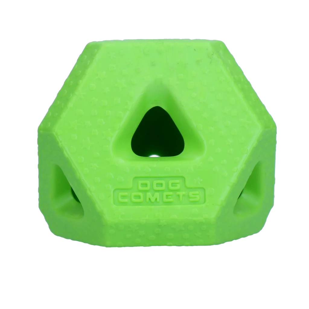 Kostka na pamlsky z TPR gumy na pamlsky a žvýkací tyčinky, zelená – Dog Comets Treat Lock Cube - Obrázek 1