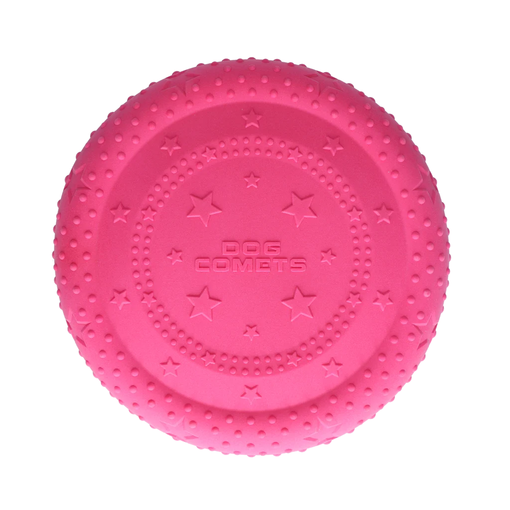 Frisbee pro psy z pěnové gumy, plovoucí, růžové M – Dog Comets UFO Flyer - Obrázek 3