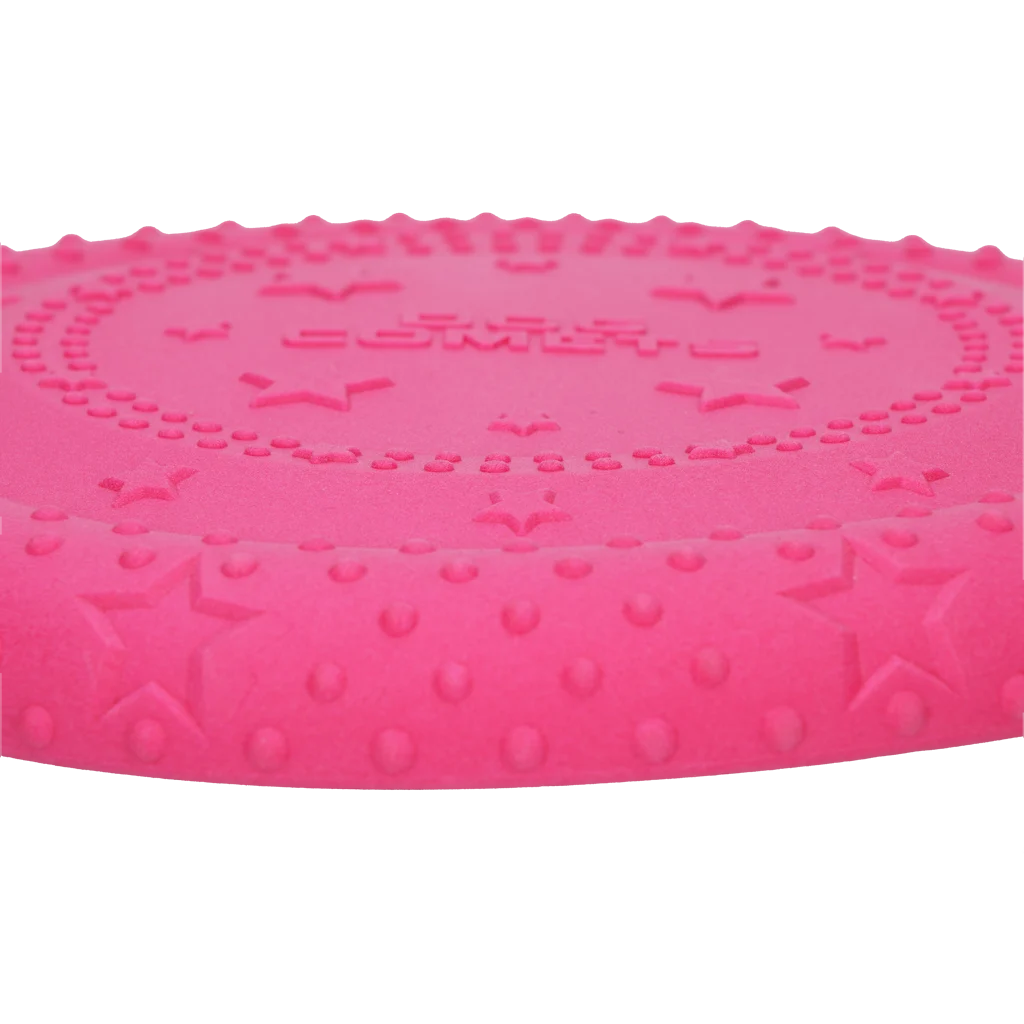 Frisbee pro psy z pěnové gumy, plovoucí, růžové M – Dog Comets UFO Flyer - Obrázek 4