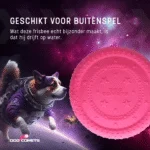 Frisbee pro psy z pěnové gumy, plovoucí, růžové M – Dog Comets UFO Flyer - Obrázek 5