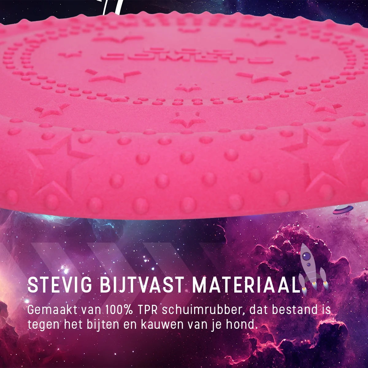Frisbee pro psy z pěnové gumy, plovoucí, růžové M – Dog Comets UFO Flyer - Obrázek 6