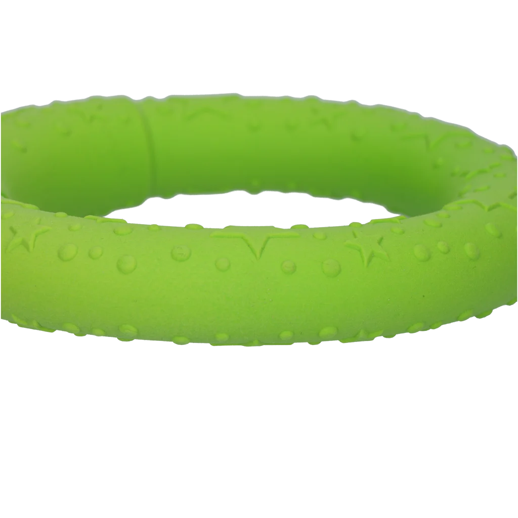 Aportovací kruh pro psy z pěnové gumy, plovoucí, zelený M, Ø 19 cm – Dog Comets UFO Ring - Obrázek 4