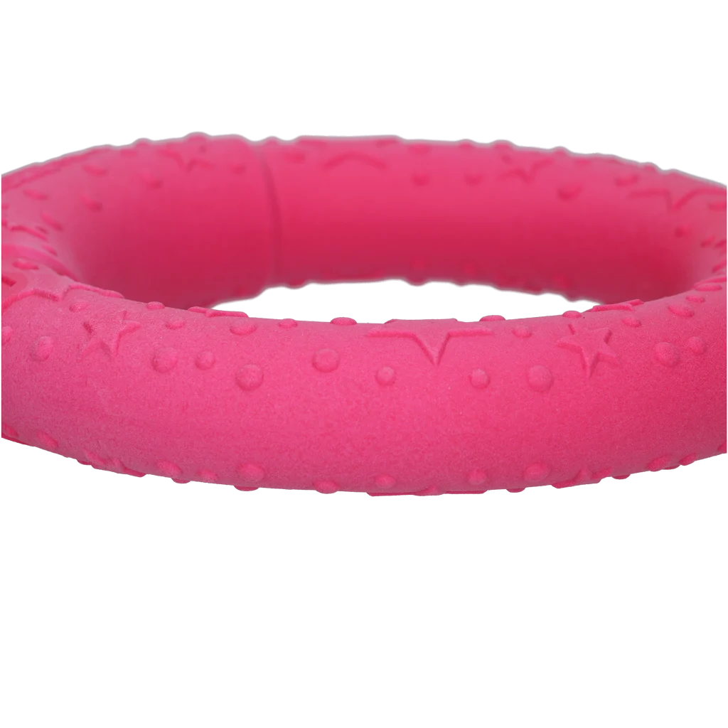 Plovoucí aportovací kruh pro psy z pěnové gumy, růžový M, Ø 19 cm – Dog Comets UFO Ring - Obrázek 4