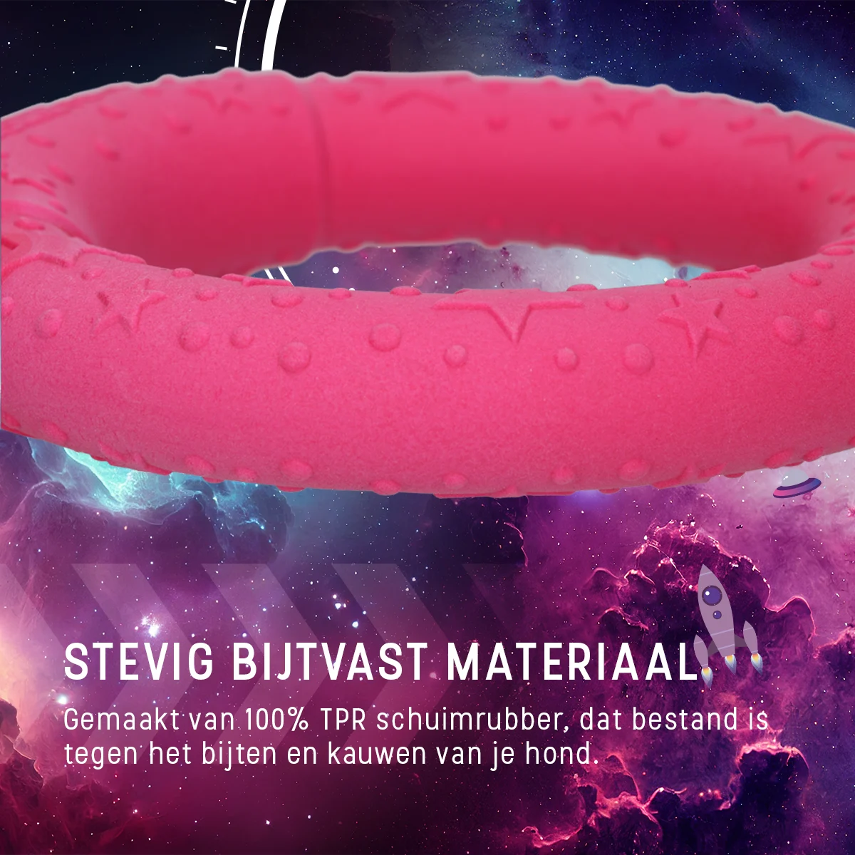 Plovoucí aportovací kruh pro psy z pěnové gumy, růžový M, Ø 19 cm – Dog Comets UFO Ring - Obrázek 6