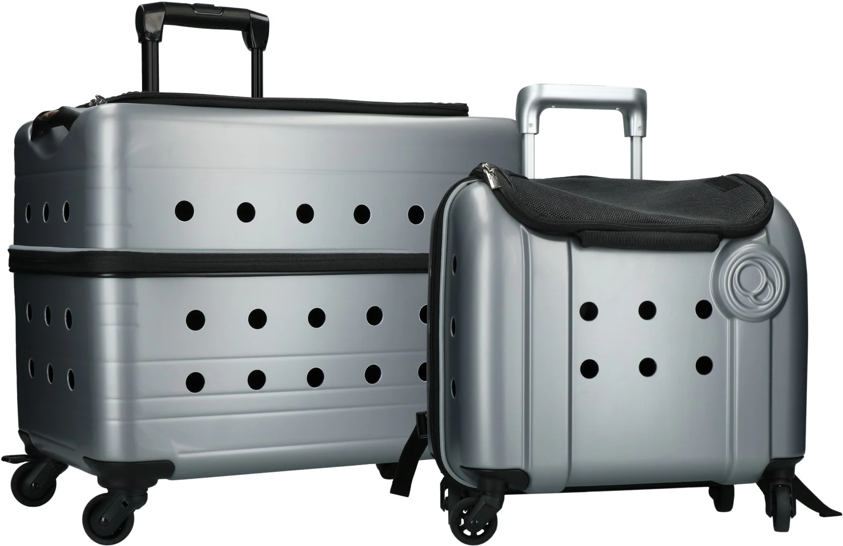 Přepravní taška na psa na kolečkách s funkcí batohu, šedá, 40 x 25 x 31 cm – Compaws Trolley London - Obrázek 3