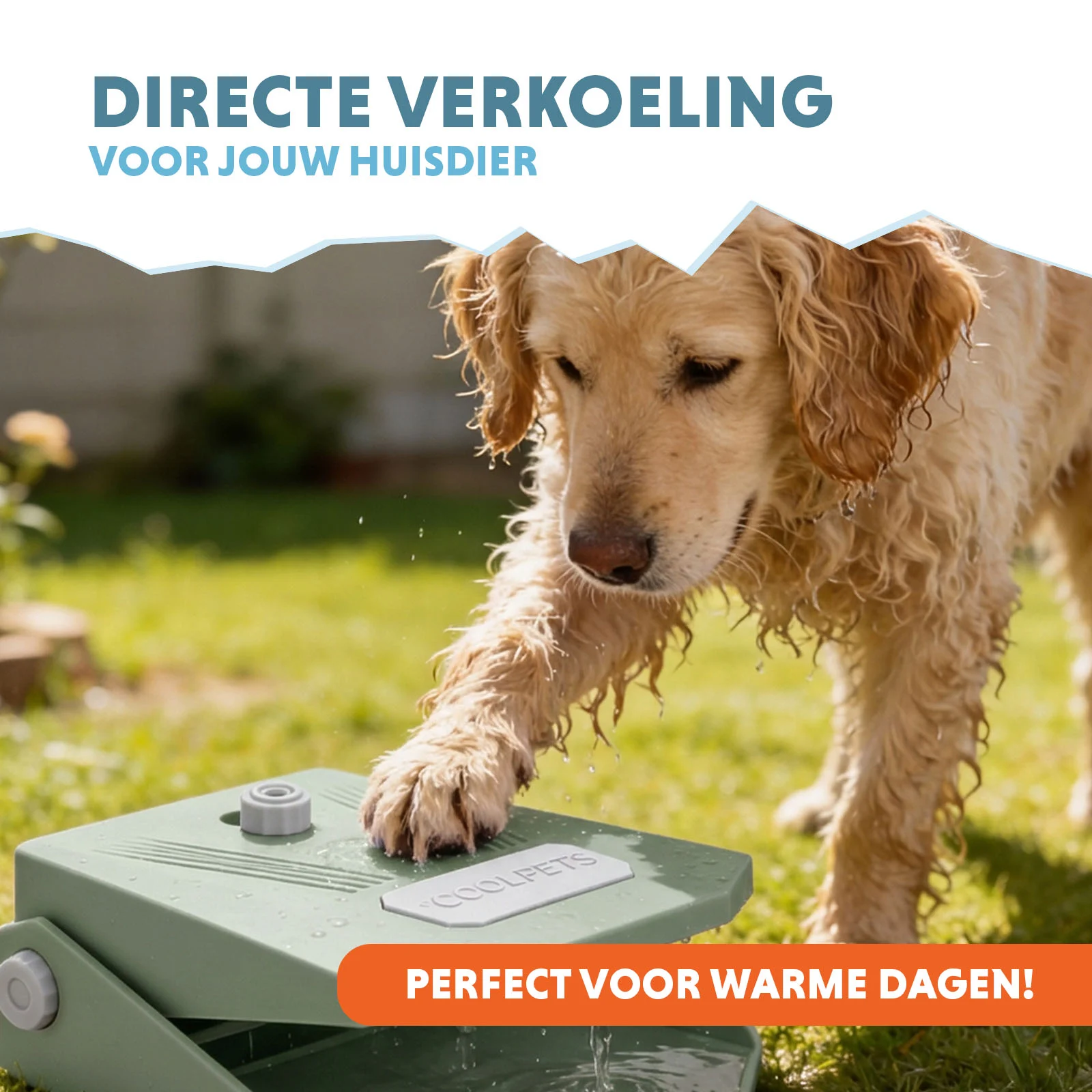 Fontána na vodu s nožním pedálem a přípojkou na zahradní hadici, olivově zelená – Coolpets Splash Water Fountain - Obrázek 2