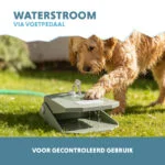 Fontána na vodu s nožním pedálem a přípojkou na zahradní hadici, olivově zelená – Coolpets Splash Water Fountain - Obrázek 4