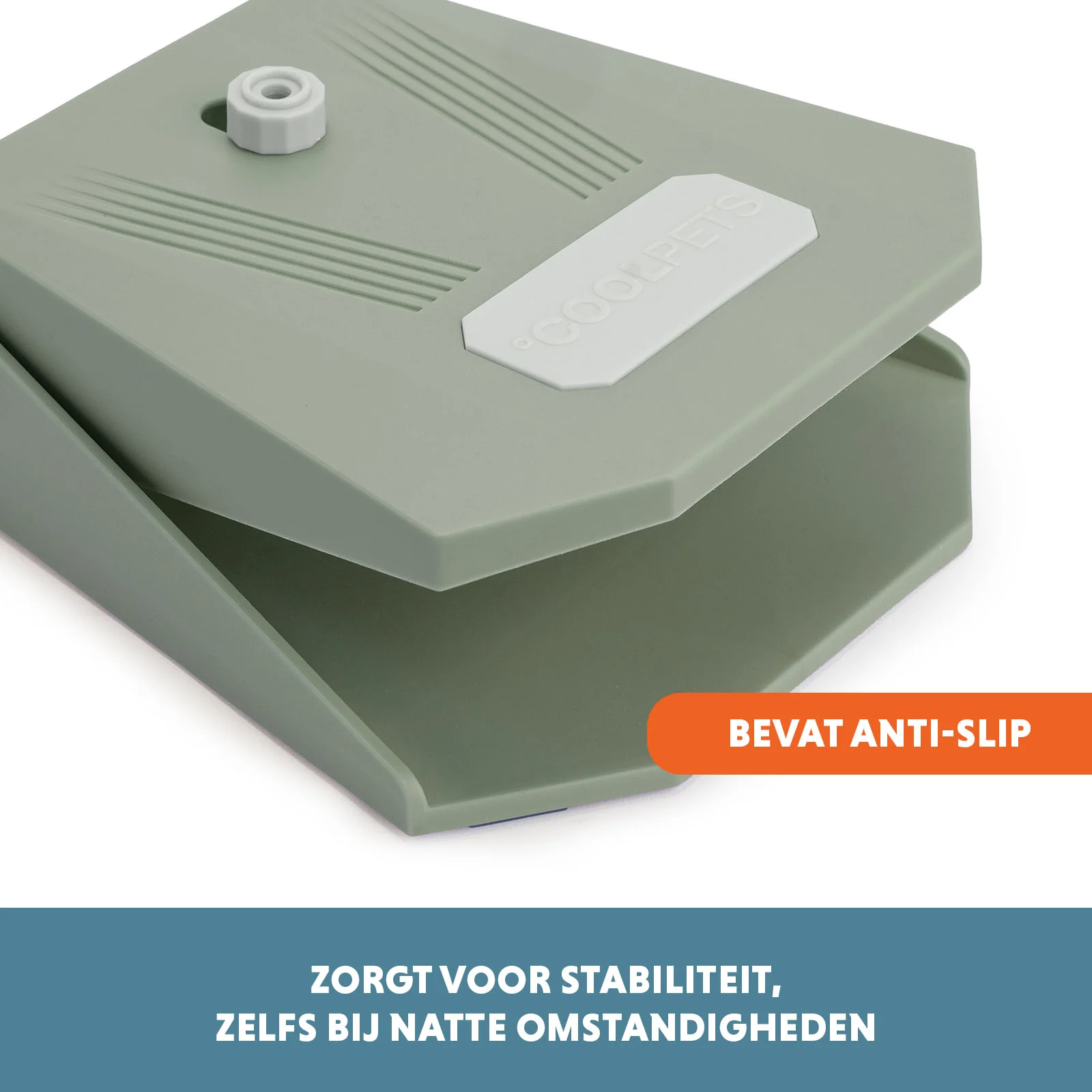 Fontána na vodu s nožním pedálem a přípojkou na zahradní hadici, olivově zelená – Coolpets Splash Water Fountain - Obrázek 5