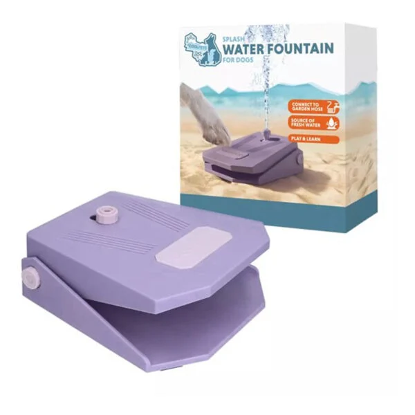 Fontánka na vodu s nožním pedálem a přípojkou na zahradní hadici, lila – Coolpets Splash Water Fountain
