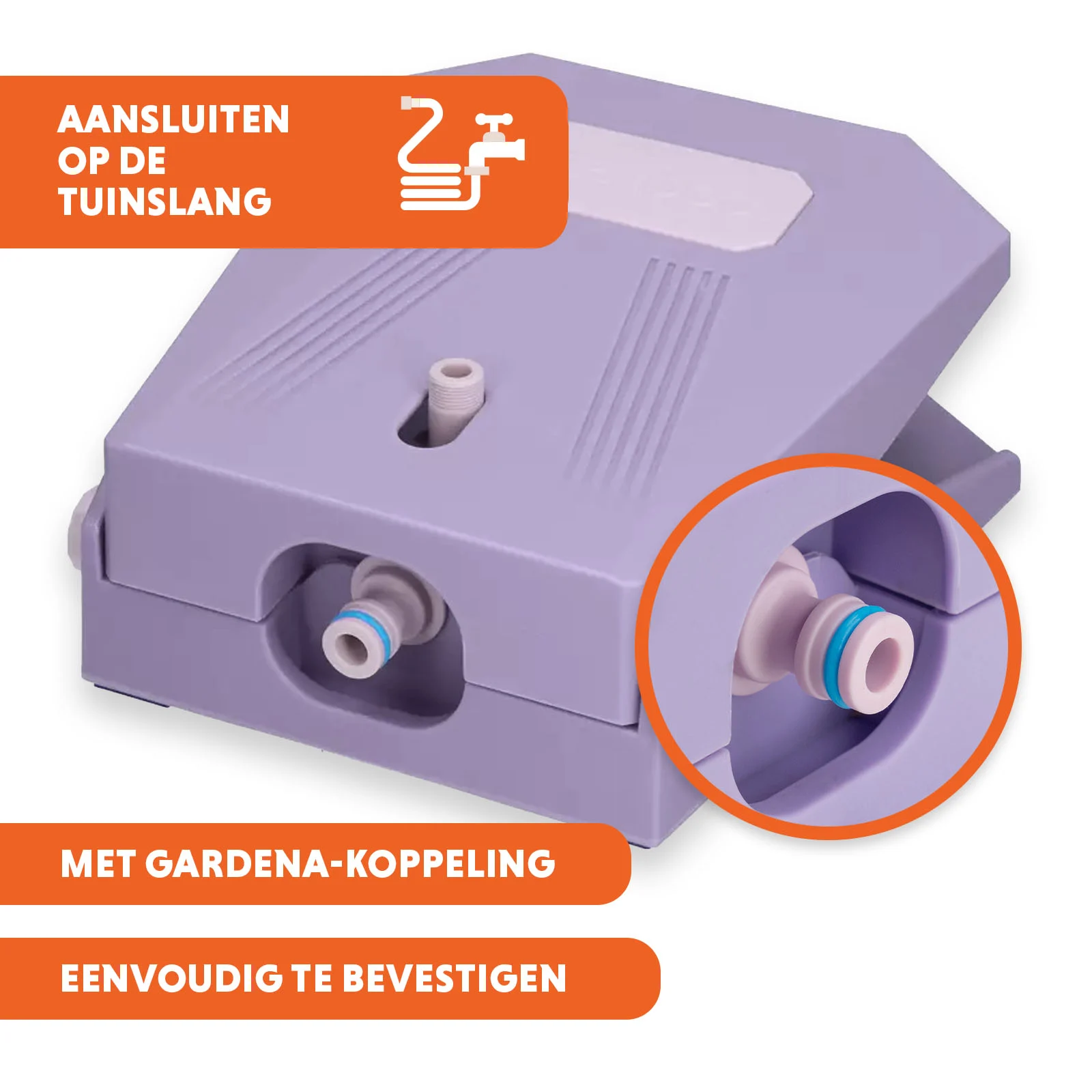Fontánka na vodu s nožním pedálem a přípojkou na zahradní hadici, lila – Coolpets Splash Water Fountain - Obrázek 3