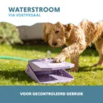Fontánka na vodu s nožním pedálem a přípojkou na zahradní hadici, lila – Coolpets Splash Water Fountain - Obrázek 4