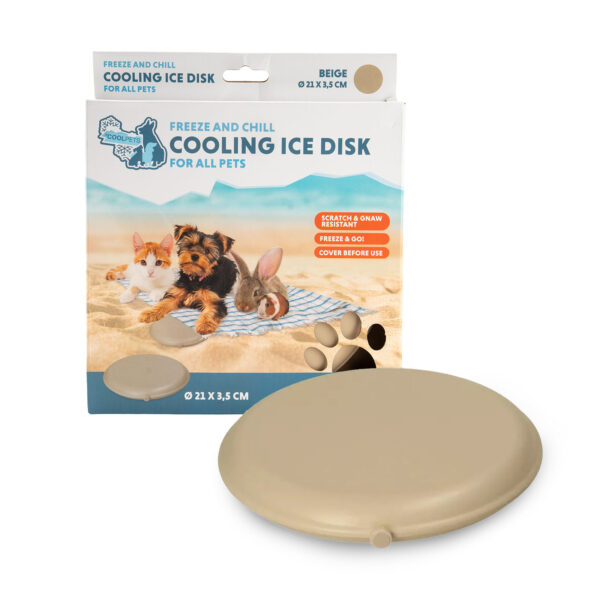 Chladicí disk pro psy, béžový, k zamrazení – Coolpets Cooling Disc