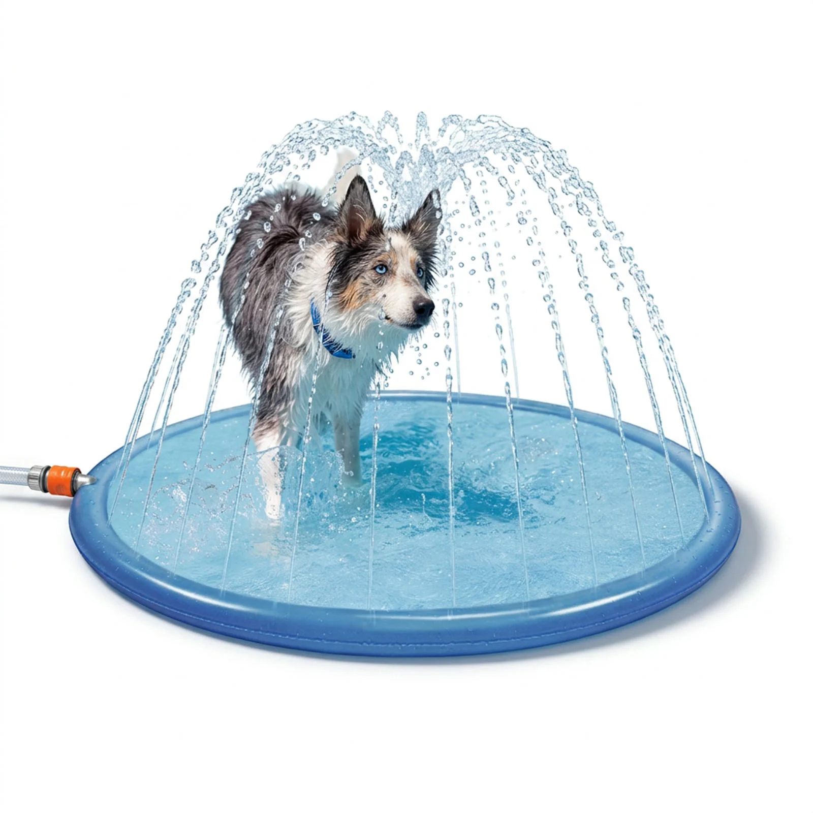 Zavlažovací podložka pro psy s připojením k zahradní hadici, M 150 cm – Coolpets Splash Sprinkler Pad - Obrázek 1