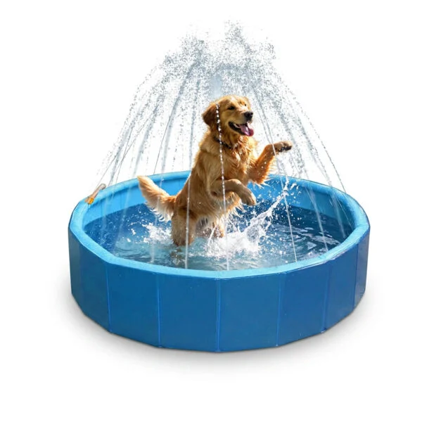 Bazének pro psy s rozprašovači, průměr 120 cm, výška okraje 30 cm – Coolpets Splash Sprinkler Pool