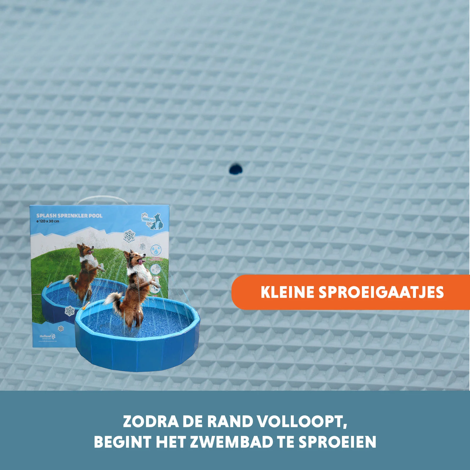 Bazének pro psy s rozprašovači, průměr 120 cm, výška okraje 30 cm – Coolpets Splash Sprinkler Pool - Obrázek 5