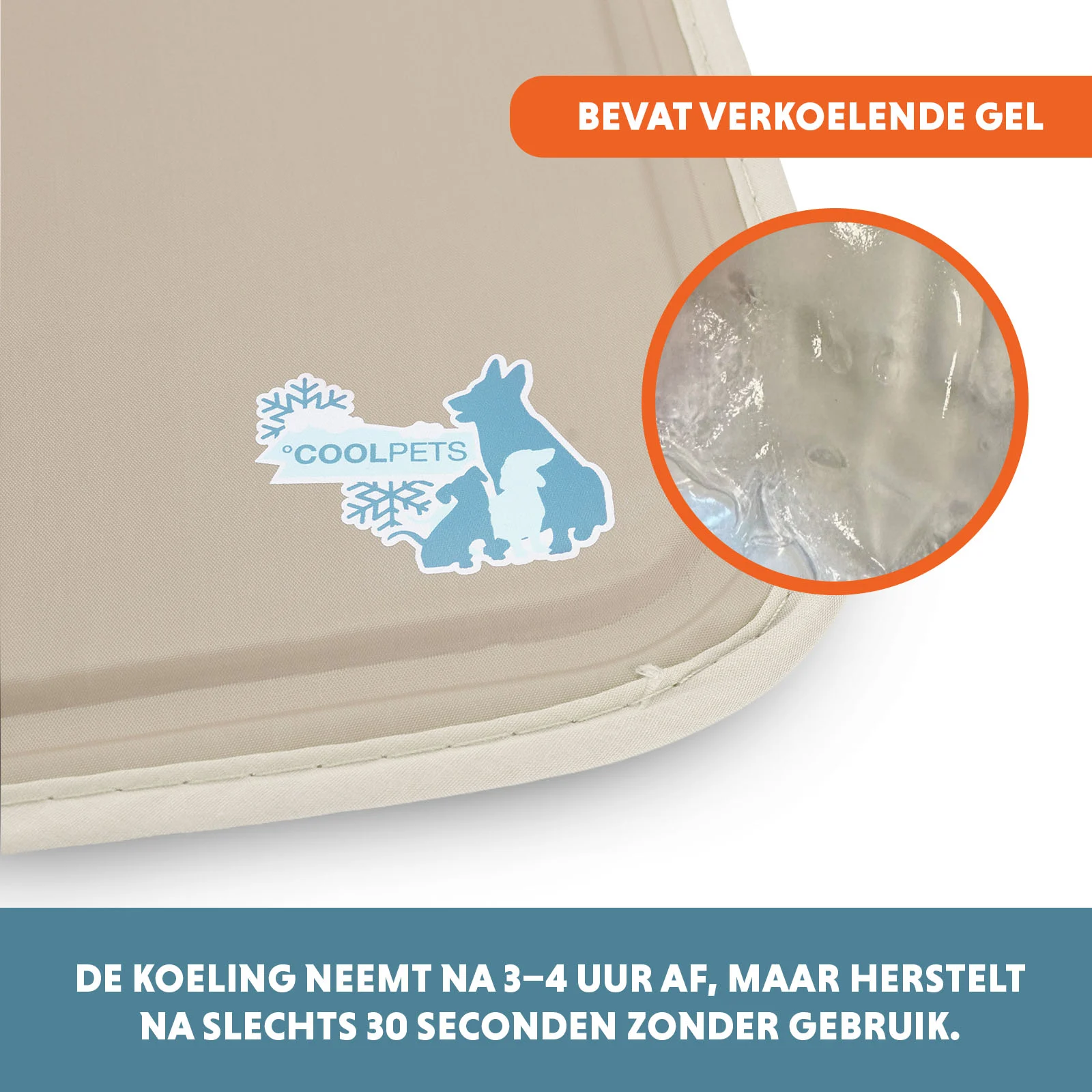 Chladicí podložka pro psy s pevným gelem, béžová, L, 90 x 60 cm – Coolpets Gel Cooling Mat - Obrázek 3