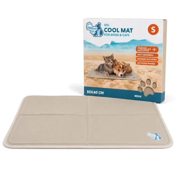 Chladicí podložka pro psy s pevným gelem, béžová, S 50 x 40 cm – Coolpets Gel Cooling Mat