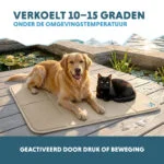 Chladicí podložka pro psy s pevným gelem, béžová, XL 120 x 70 cm – Coolpets Gel Cooling Mat - Obrázek 4