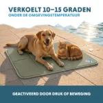 Chladicí podložka pro psy s pevným gelem, olivově zelená, L 90 x 60 cm – Coolpets Gel Cooling Mat - Obrázek 4