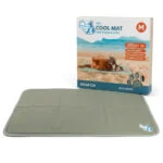Chladicí podložka pro psy s pevným gelem, olivově zelená, M 76 x 50 cm – Coolpets Gel Cooling Mat