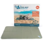 Chladicí podložka pro psy s pevným gelem, olivově zelená, XL 120 x 70 cm – Coolpets Gel Cooling Mat