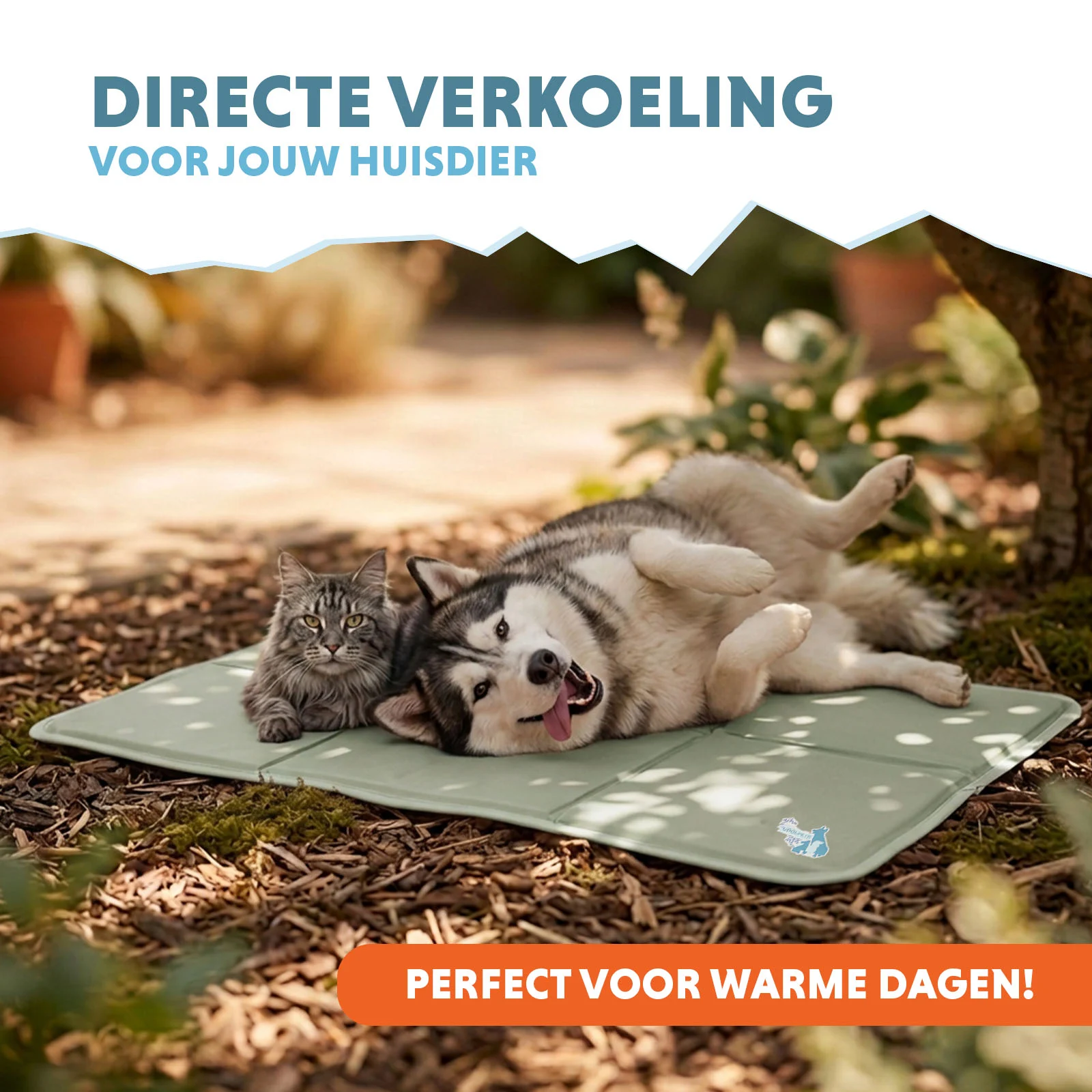 Chladicí podložka pro psy s pevným gelem, olivově zelená, XL 120 x 70 cm – Coolpets Gel Cooling Mat - Obrázek 2