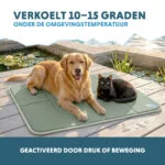 Chladicí podložka pro psy s pevným gelem, olivově zelená, XL 120 x 70 cm – Coolpets Gel Cooling Mat - Obrázek 4
