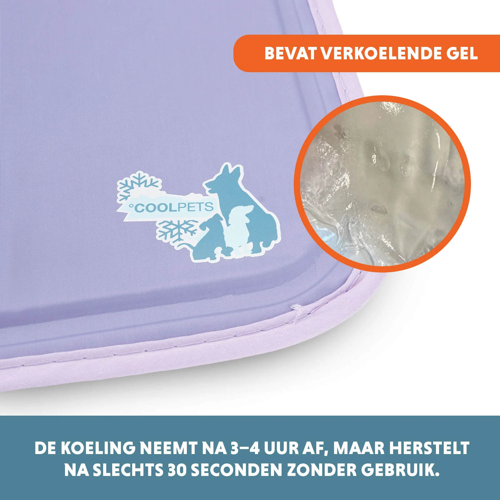 Chladicí podložka pro psy s pevnou gelovou náplní, lila, XL 120 x 70 cm – Coolpets Gel Cooling Mat - Obrázek 3
