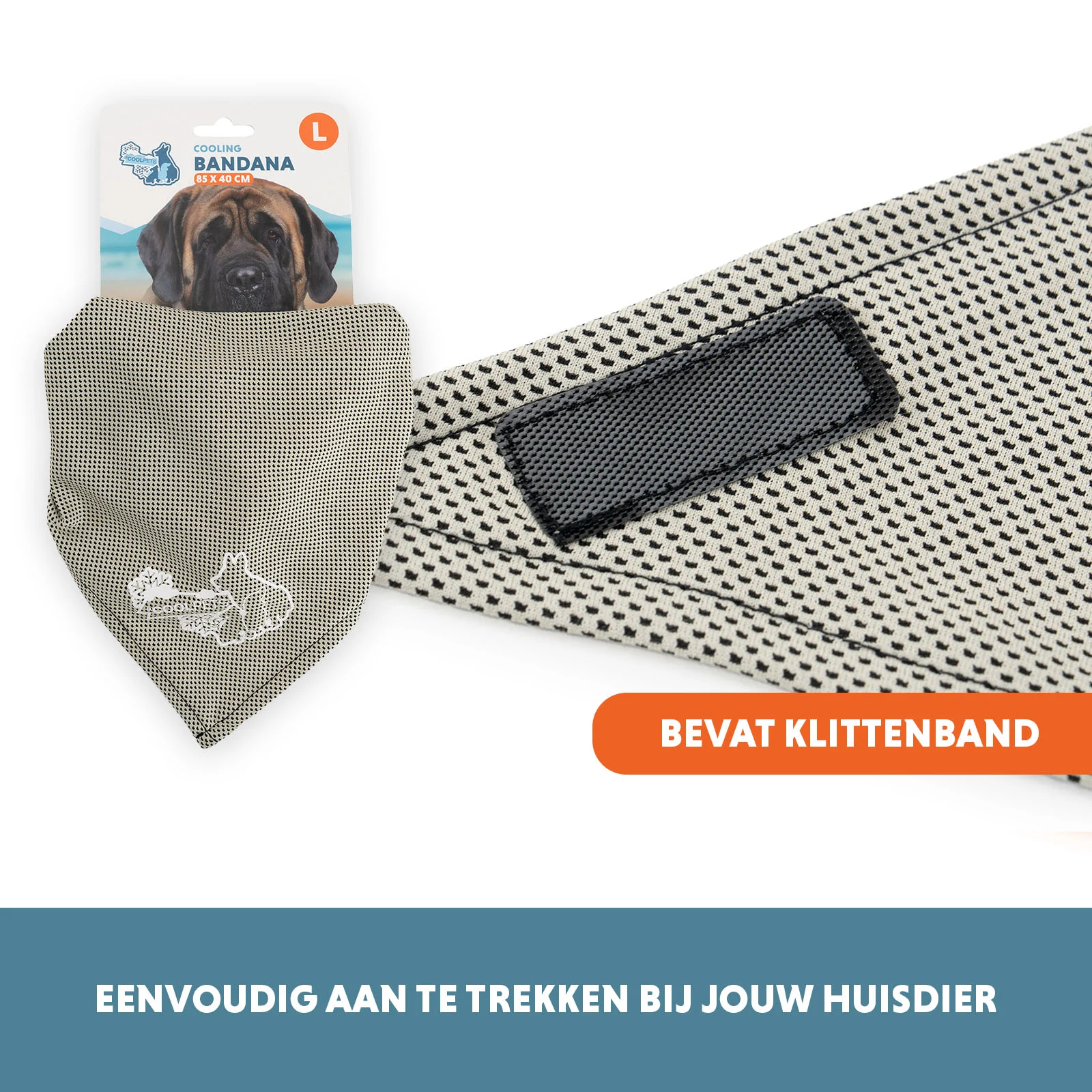 Chladicí bandana pro psy, béžová, L, 85 x 40 cm – Coolpets Cooling Bandana - Obrázek 5