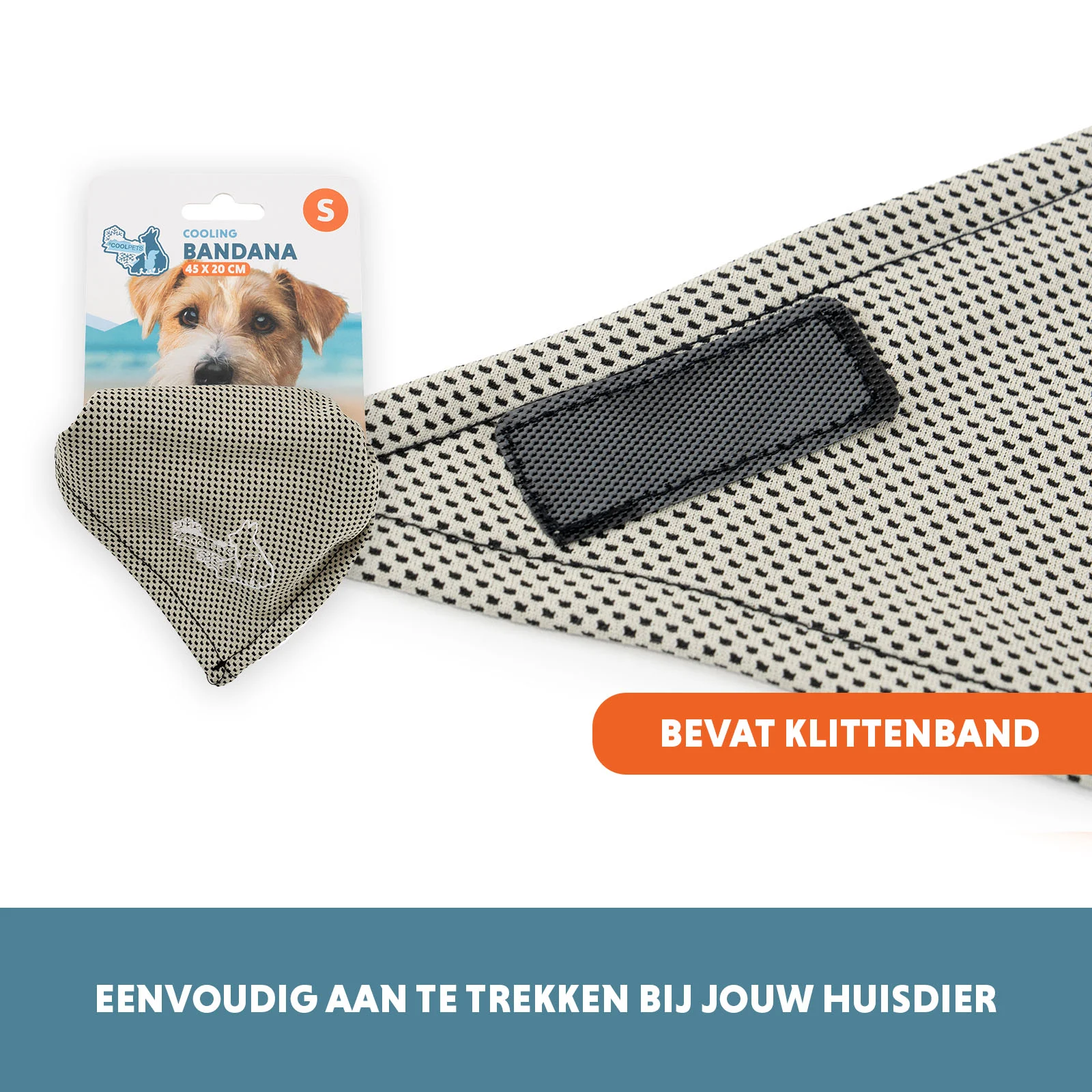 Chladicí šátek pro psy, béžový, S, 45 x 20 cm – Coolpets Cooling Bandana - Obrázek 5