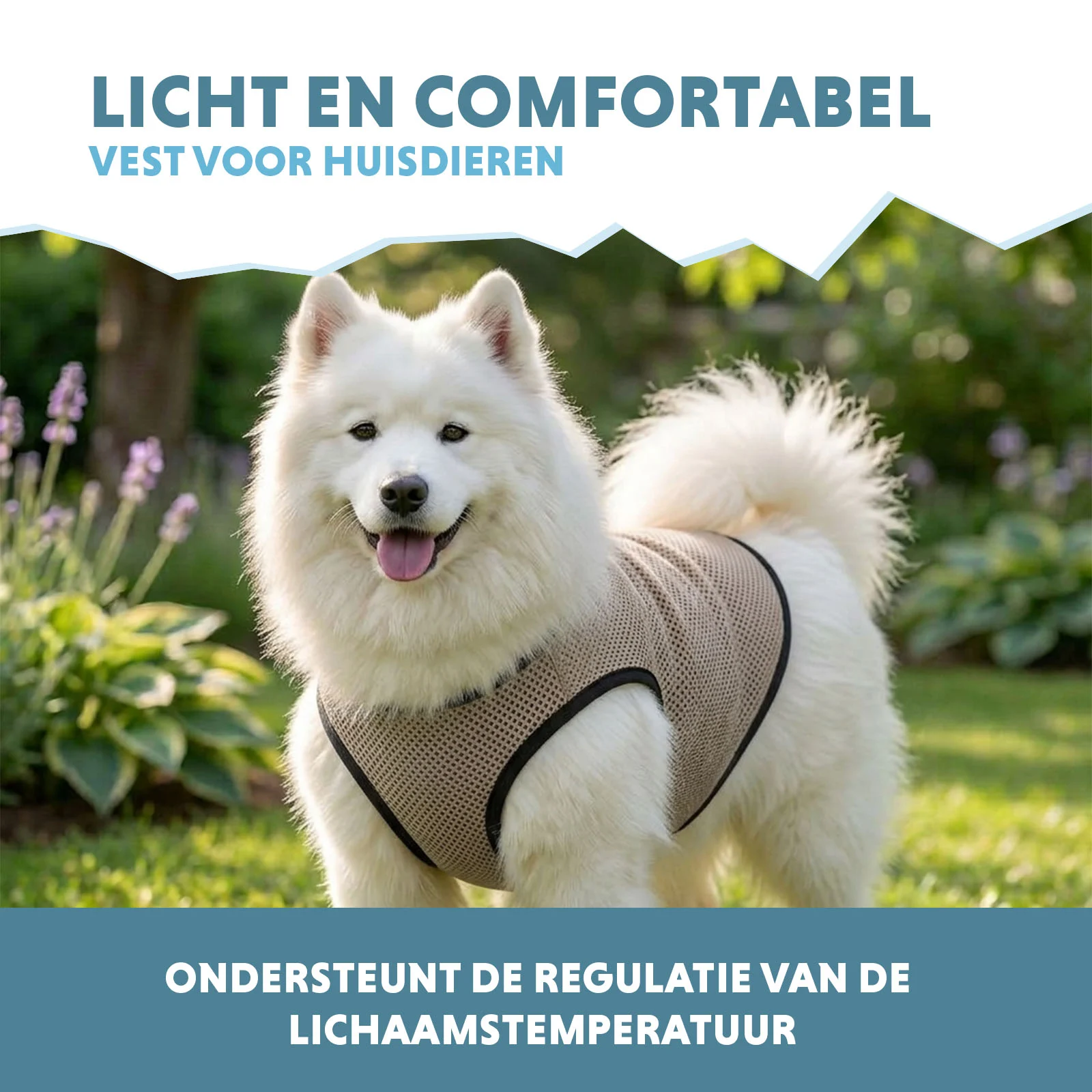 Chladicí vesta pro psy, aktivovaná vodou, L, délka zad 35 cm – Coolpets Cooling Vest - Obrázek 4