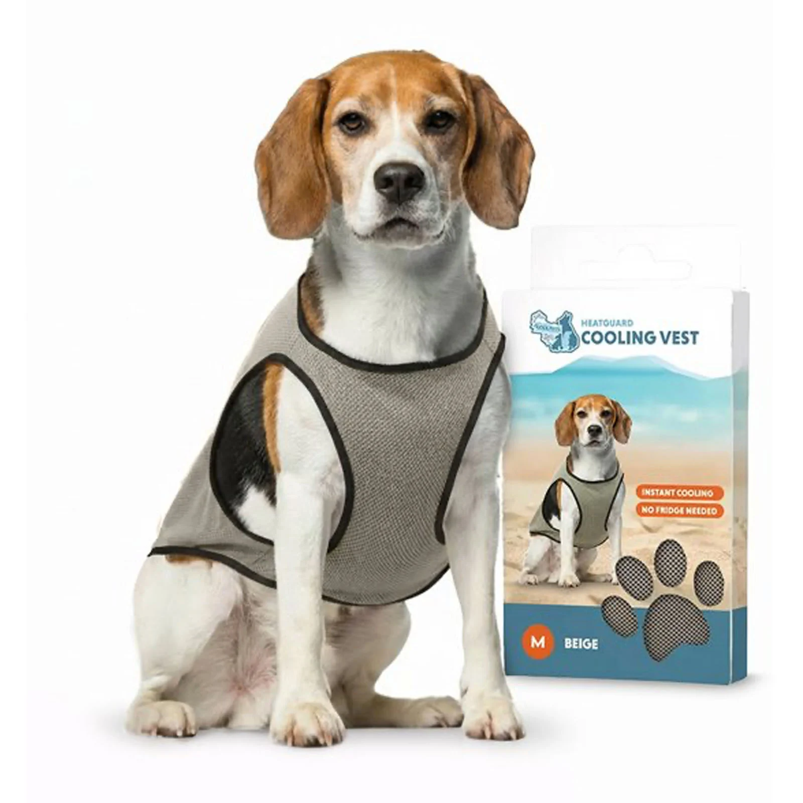 Chladicí vesta pro psy, vodou aktivovaná, M, délka zad 30 cm – Coolpets Cooling Vest - Obrázek 1
