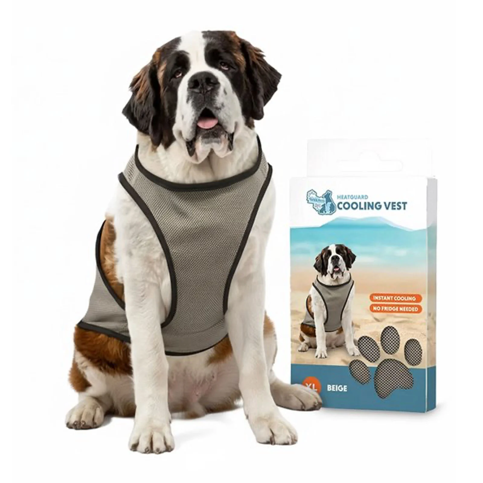 Chladicí vesta pro psy, aktivovaná vodou, XL, délka zad 40 cm – Coolpets Cooling Vest - Obrázek 1