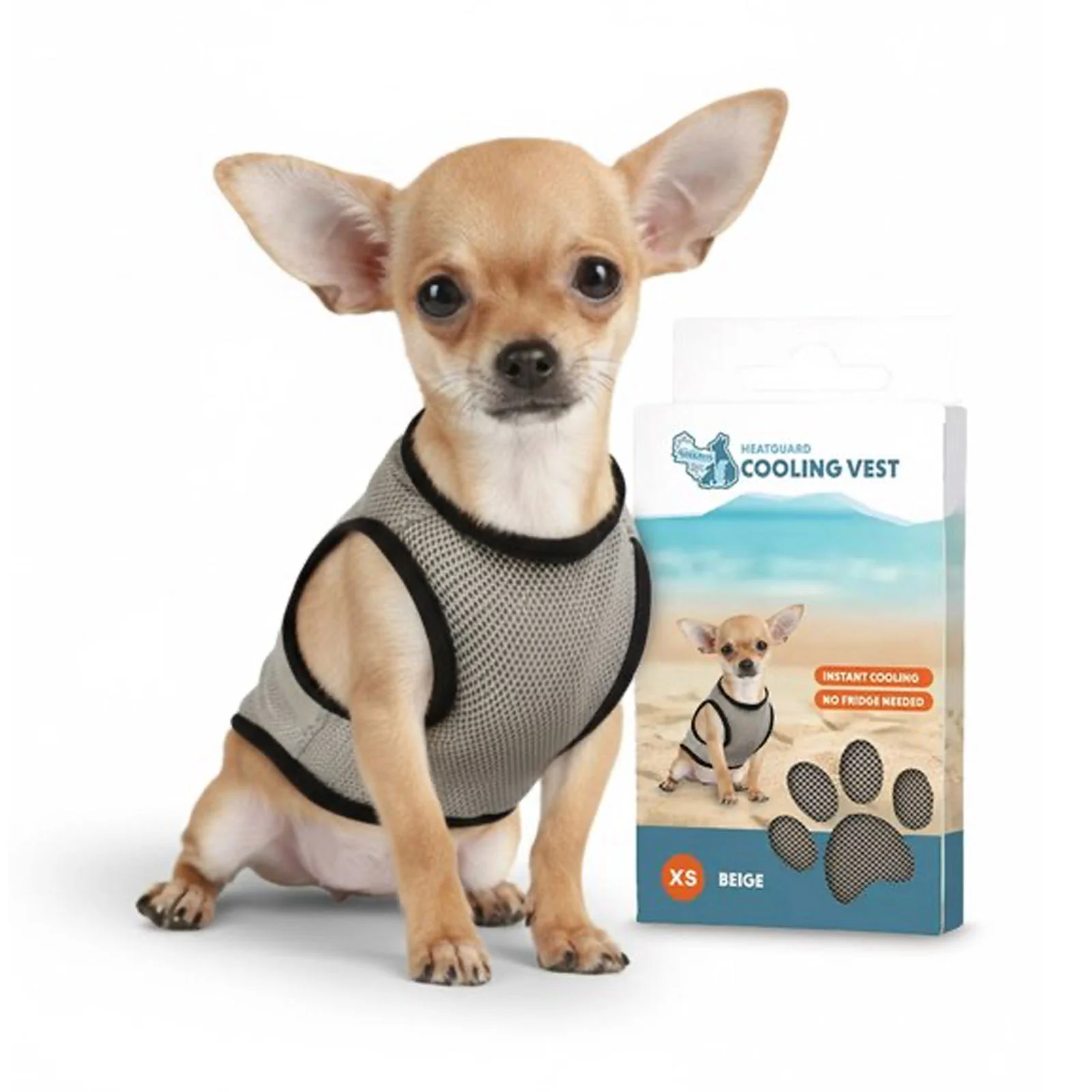 Chladicí vesta pro psy, aktivace vodou, XS, délka zad 20 cm – Coolpets Cooling Vest - Obrázek 1