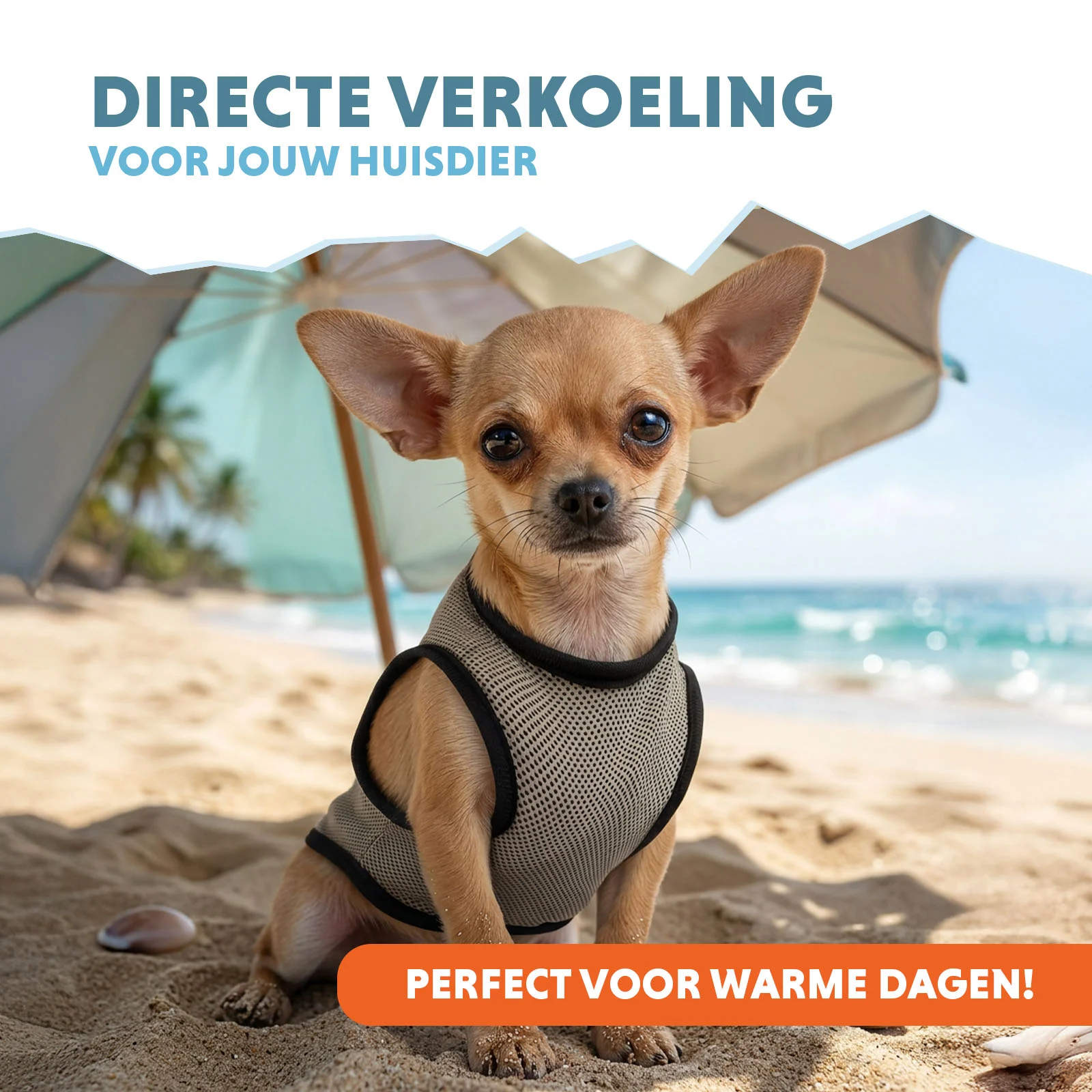 Chladicí vesta pro psy, aktivace vodou, XS, délka zad 20 cm – Coolpets Cooling Vest - Obrázek 2
