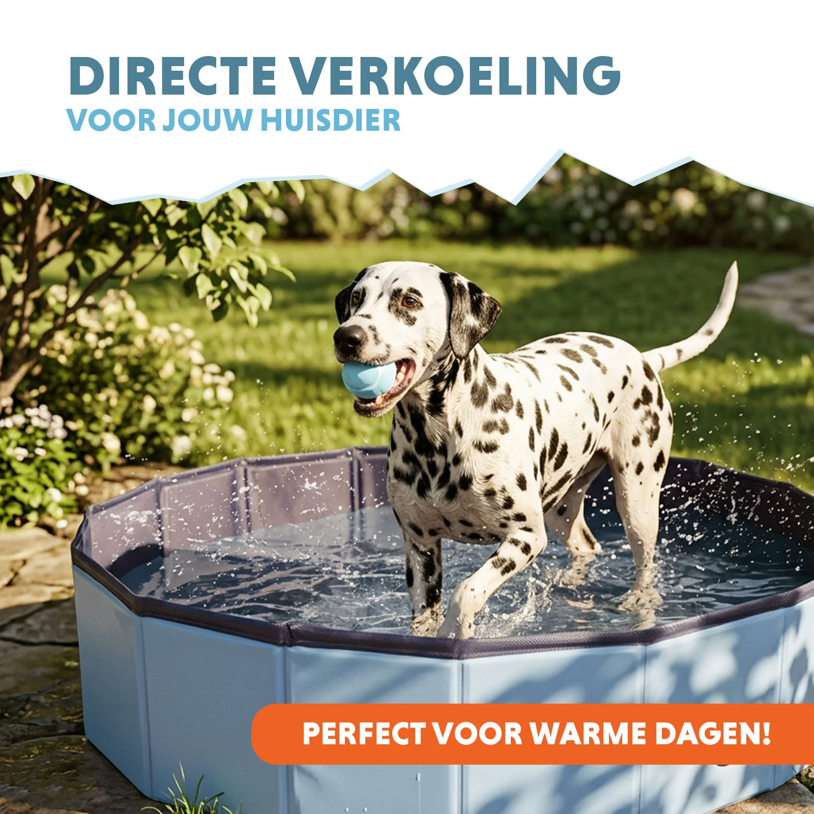 Skládací bazének pro psy s protiskluzovým dnem, ø 80 x 20 cm – Coolpets Splash Dog Pool - Obrázek 2