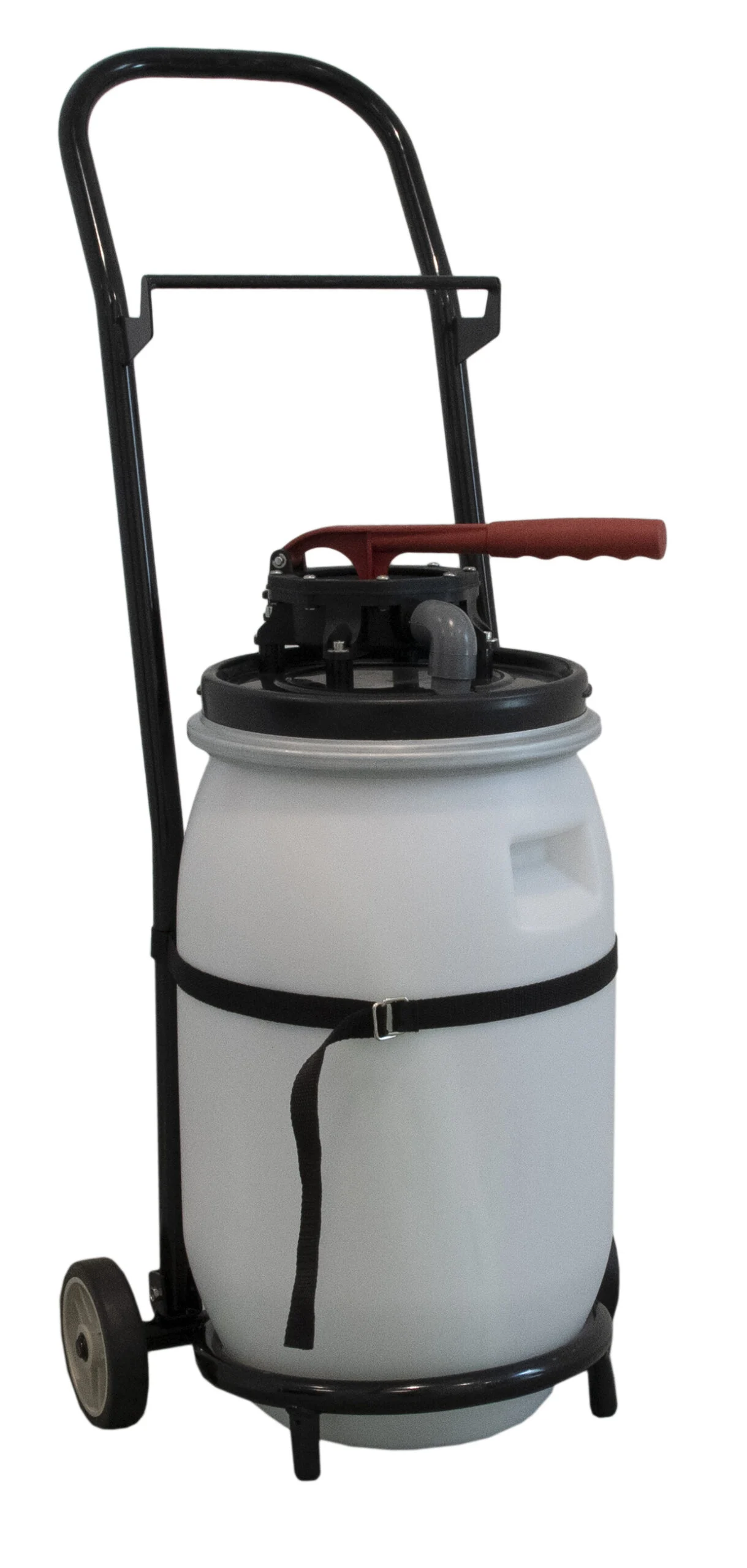 Vozík pro drenčovací pumpu s držáky na nádobu a hadici, skládací, 100 cm – Excellent Cow Drencher - Obrázek 3